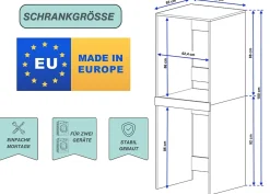 Rangement Buanderie|Raumhirsch Furniture Armoire pour machine à laver et sèche-linge RAUMHIRSCH Meuble compact pour laverie