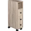 Meuble Wc|kleankin Armoire pour papier toilette - porte-papier toilette - 3 niveaux + sortie papier - aspect chêne clair