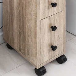 Meuble Wc|kleankin Armoire pour papier toilette - porte-papier toilette - 3 niveaux + sortie papier - aspect chêne clair