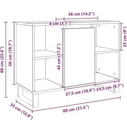 Meuble Wc|Vidaxl Armoire salle de bain chêne sonoma 80x33x60cm bois d'ingénierie