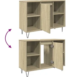Meuble Wc|Vidaxl Armoire salle de bain chêne sonoma 80x33x60cm bois d'ingénierie
