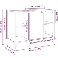 Meuble Wc|Vidaxl Armoire salle de bain chêne sonoma 80x33x60cm bois d'ingénierie