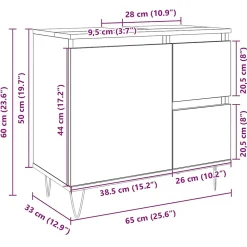 Vidaxl Armoire salle de bain chêne sonoma 65x33x60 cm