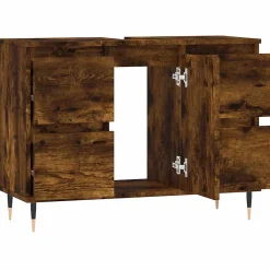 Meuble Wc|Vidaxl Armoire salle de bain chêne fumé 80x33x60cm bois d'ingénierie