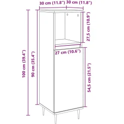 Vidaxl Armoire salle de bain chêne sonoma 30x30x100 cm