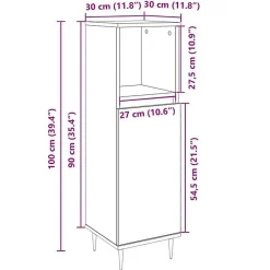 Vidaxl Armoire salle de bain chêne sonoma 30x30x100 cm