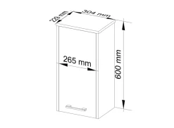 Meuble De Salle De Bains Faible Profondeur|Armoire De Salle De Bains|Akord Furniture Factory Armoire salle de bains AKORD FIN Meuble Haut Suspendue Blanche 30 cm 1 porte façade Blanche 2 étagères 30x22,5x60 cm