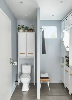 Meuble Wc|GoodHome Armoire WC Ladoga blanc L. 60 x H. 190 x P. 15 cm