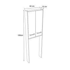 Meuble Wc|GoodHome Armoire WC Ladoga blanc L. 60 x H. 190 x P. 15 cm