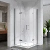 Saniverre ATEA Porte de douche d'angle H.180 cm pliante et pivotante - verre transparent 80 x 80 cm -