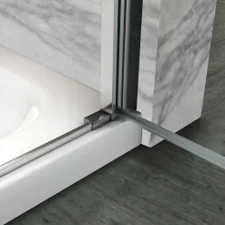 Saniverre ATEA Porte de douche d'angle H.180 cm pliante et pivotante - verre transparent 80 x 80 cm -