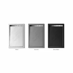 Receveur De Douche|Grand Verre Bac à douche gris 80x80 à clôture en résine et 60% charge minérale receveur avec bonde et grille en inox