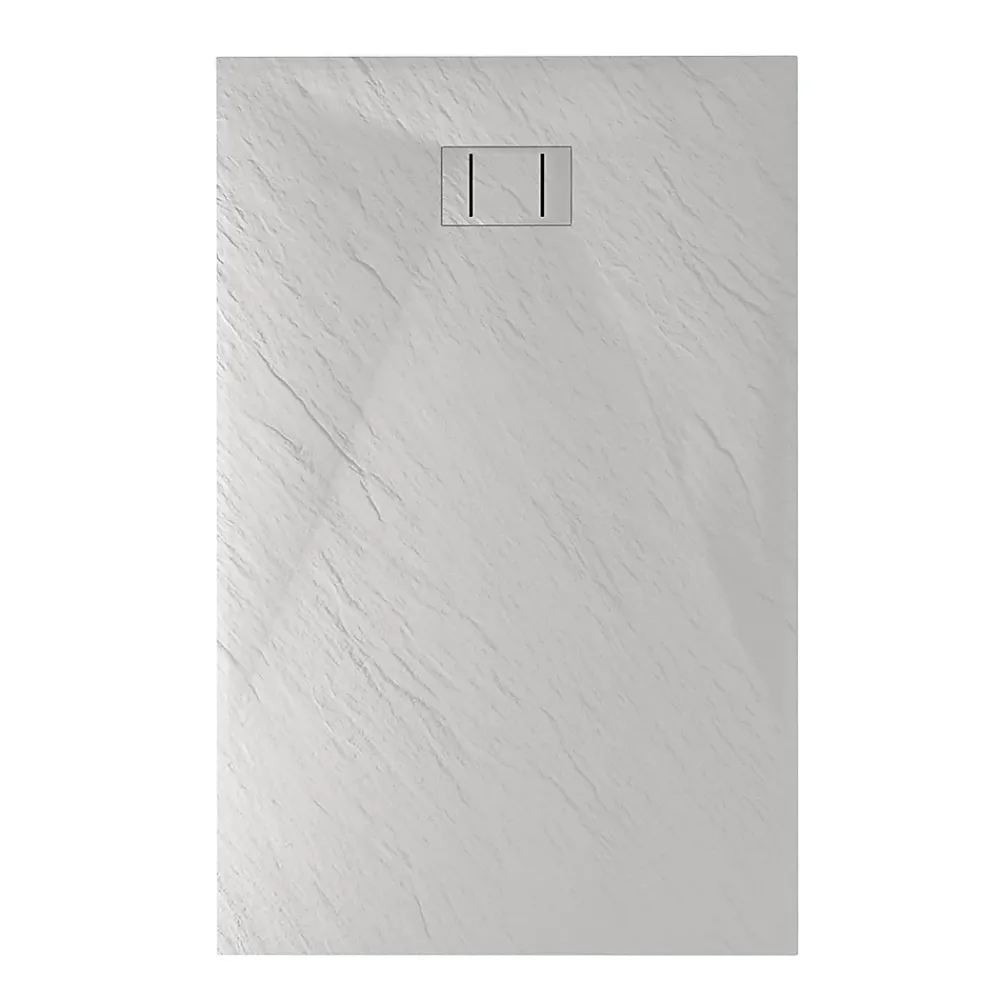 Receveur De Douche| Bac à douche 80x170x2,6 CM Rectangulaire Blanc Effet Pierre mod. Blend