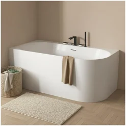 Mob-In Baignoire acrylique Lucite FORMA semi-îlot blanche 170cm - Angle gauche