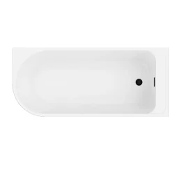 Baignoire D'Angle|GoodHome Baignoire adossée pour angle droit 160x75 cm Oguta noir