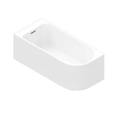 GoodHome Baignoire adossée pour angle gauche 170x75 cm Oguta blanc