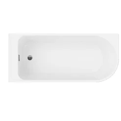 GoodHome Baignoire adossée pour angle gauche 170x75 cm Oguta blanc
