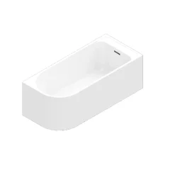 Baignoire D'Angle|GoodHome Baignoire adossée pour angle droit 170x75 cm Oguta blanc