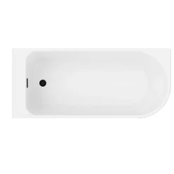 Baignoire D'Angle|GoodHome Baignoire adossée pour angle gauche 170x75 cm Oguta noir mat