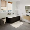 Baignoire D'Angle|GoodHome Baignoire adossée pour angle droit 170x75 cm Oguta noir mat