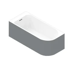 GoodHome Baignoire adossée pour angle gauche 170x75 cm Oguta gris mat