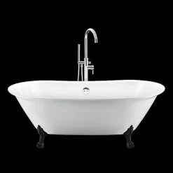 Rogier & Mothes Baignoire ancienne retro sur pieds SURRY HILLS Blanche 165 cm Pieds de Lion Noirs