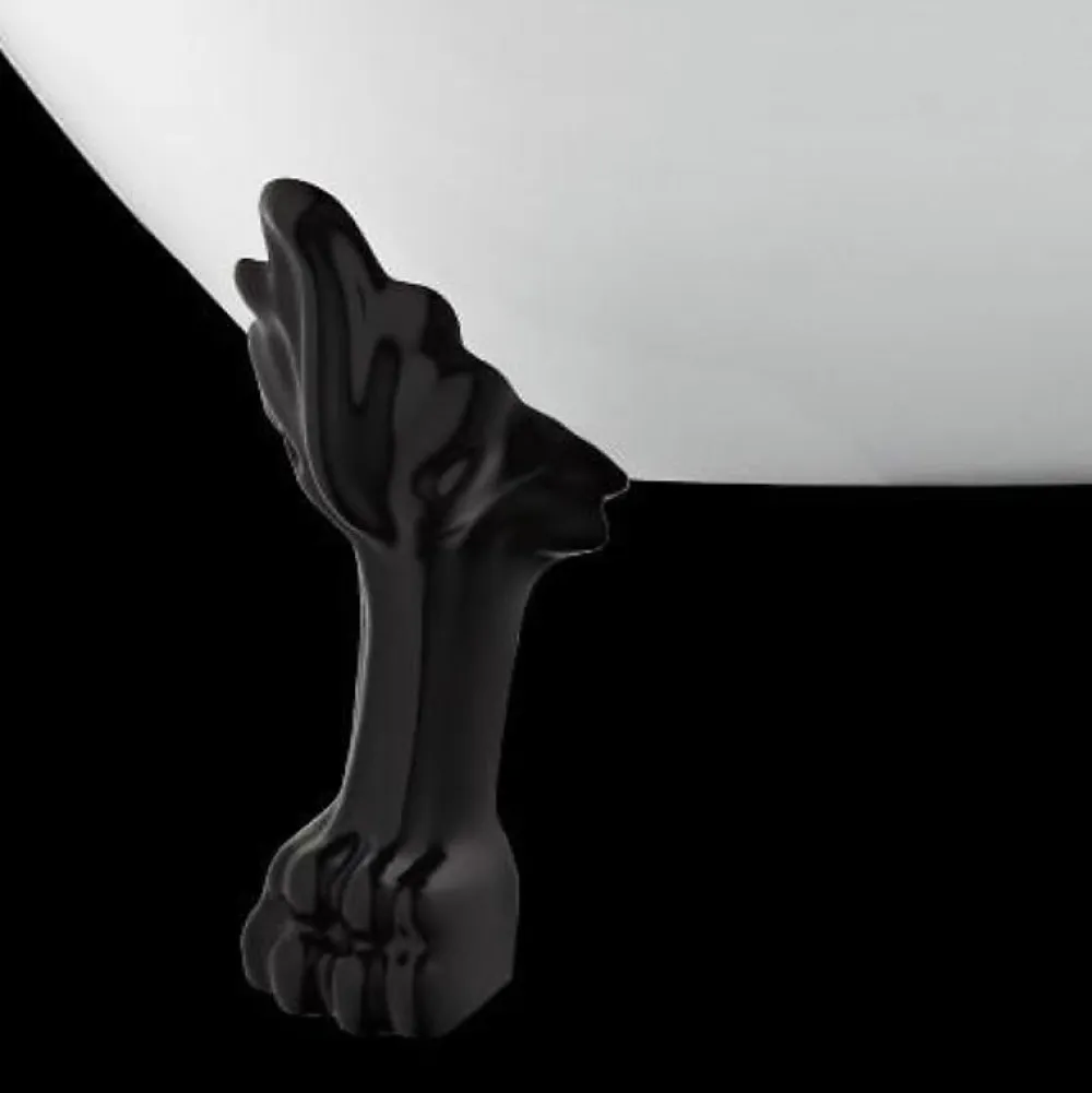 Rogier & Mothes Baignoire ancienne retro sur pieds SURRY HILLS Blanche 165 cm Pieds de Lion Noirs