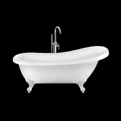 Rogier & Mothes Baignoire ancienne retro sur pieds RICHMOND Blanche 155 cm Pieds d'Aigle Blancs