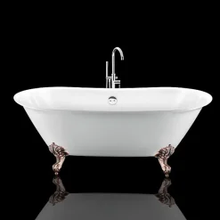 Rogier & Mothes Baignoire ancienne retro sur pieds SURRY HILLS Blanche 165 cm Pieds d'Aigle Bronze jaune vieilli