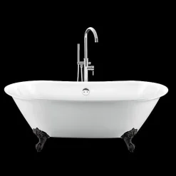 Baignoire Îlot|Rogier & Mothes Baignoire ancienne retro sur pieds SURRY HILLS Blanche 165 cm Pieds d'Aigle Noirs