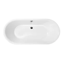 Baignoire Îlot|Rogier & Mothes Baignoire ancienne retro sur pieds SURRY HILLS Blanche 165 cm Pieds d'Aigle Noirs