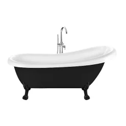 Baignoire Îlot|Rogier & Mothes Baignoire ancienne retro sur pieds RICHMOND Noire 171 cm Pieds de Lion Noirs