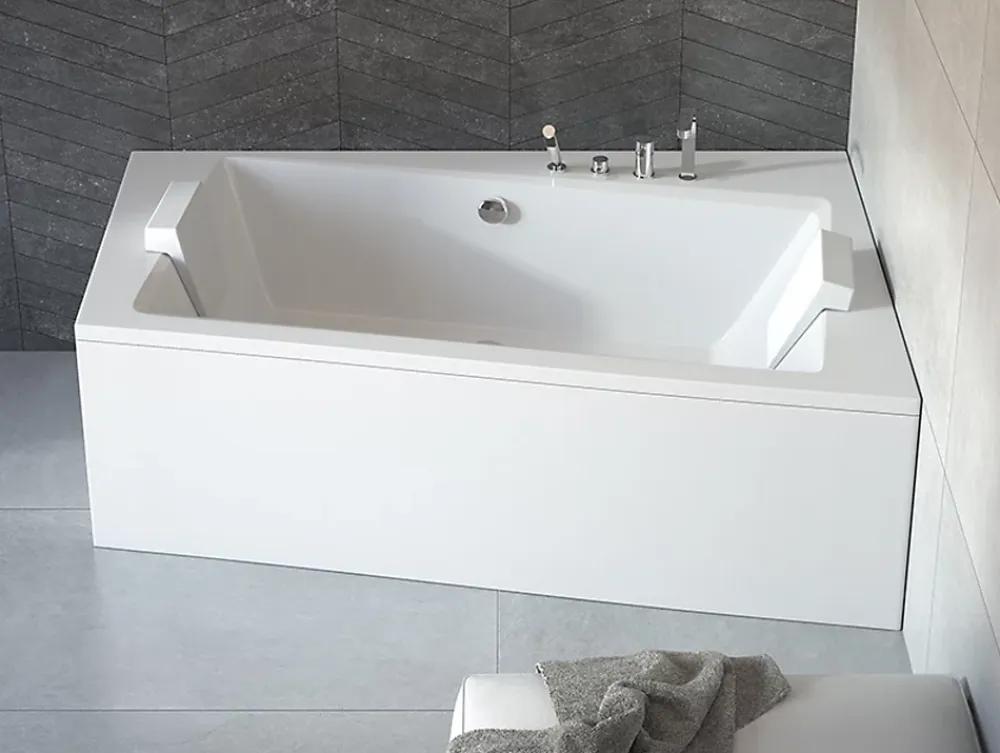 Baignoire D'Angle|Azura Home Design Baignoire angle droit ZIANIGI avec tablier - 150cm