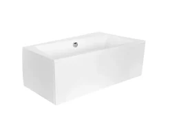 Besco Baignoire asymétrique + tablier blanc + repose tête - INFINITY - 170 x 110 cm - Droite