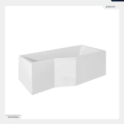 Baignoire Asymétrique|Besco Baignoire asymétrique - 170 x 75 cm - Droite - sans Habillage - avec Pieds - Vidage Chrome - INTEGRA