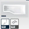 Besco Baignoire asymétrique - 150 x 75 cm - Droite - sans Habillage - avec Pieds - Vidage Chrome - INTEGRA