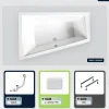 Baignoire Asymétrique|Besco Baignoire asymétrique - 180 x 125 cm - Gauche - sans Habillage - avec Pieds - 2 Repose-têtes - Vidage Chrome - INTIMA DUO