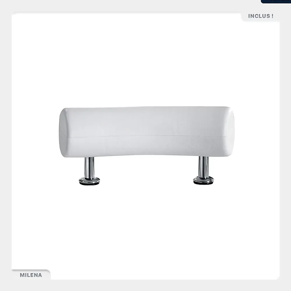 Besco Baignoire asymétrique - 150 x 70 cm - Droite - avec Tablier - Pieds - Poignées - Repose-tête - Vidage Chrome - MILENA PREMIUM