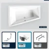 Besco Baignoire asymétrique - 170 x 125 cm - Gauche - avec Habillage - Pieds - Vidage Chrome - INTIMA DUO