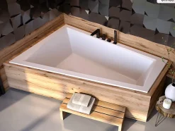 Baignoire Asymétrique|Besco Baignoire asymétrique - 170 x 125 cm - Gauche - sans Habillage - avec Pieds - Vidage Chrome - INTIMA DUO SLIM