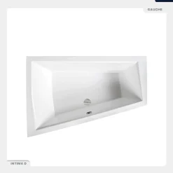 Besco Baignoire asymétrique - 170 x 125 cm - Gauche - avec Tablier - Pieds - Vidage Chrome - INTIMA DUO