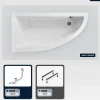 Baignoire Asymétrique|Besco Baignoire asymétrique - 140 x 70 cm - Gauche - sans Habillage - avec Pieds - Vidage Chrome - PRAKTIKA