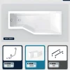 Baignoire Asymétrique|Besco Baignoire asymétrique - 150 x 75 cm - Droite - avec Tablier - Pieds - Vidage Chrome - INTEGRA