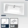 Besco Baignoire asymétrique - 160 x 100 cm - Droite - sans Habillage - avec Pieds - Vidage Chrome - INFINITY