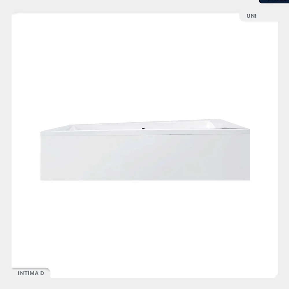 Besco Baignoire asymétrique - 170 x 125 cm - Gauche - avec Pieds - 2 Repose-têtes - Étagère bambou - Vidage Chrome - INTIMA DUO