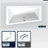 Baignoire Asymétrique|Besco Baignoire asymétrique - 150 x 85 cm - Gauche - sans Habillage - avec Pieds - Vidage Chrome - INTIMA SLIM