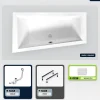 Baignoire Asymétrique|Besco Baignoire asymétrique - 160 x 90 cm - Gauche - sans Habillage - avec Pieds - Repose-tête - Vidage Chrome - INTIMA