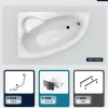 Besco Baignoire asymétrique - 150 x 100 cm - Gauche - avec Habillage - Pieds - Vidage Chrome - NATALIA
