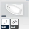 Besco Baignoire asymétrique - 150 x 95 cm - Droite - sans Habillage - avec Pieds - Vidage Chrome - RIMA