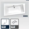 Besco Baignoire asymétrique - 170 x 110 cm - Gauche - sans Habillage - avec Pieds - Vidage Chrome - INFINITY